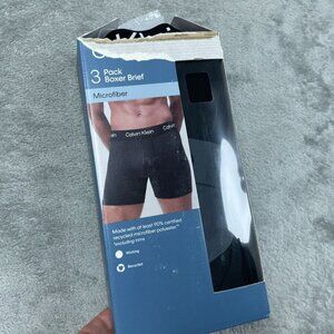 Calvin Klein Microfiber 3 Pack Boxer Brief Black/Grey Medium a1488